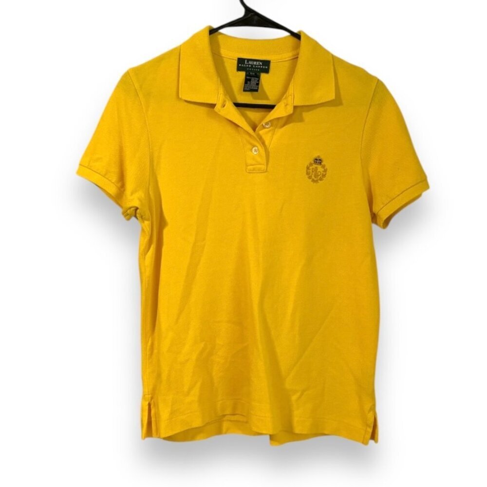 Vintage 90s Lauren Ralph Lauren Yellow Polo Shirt Women’s Size Small Petite Prep